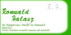 romuald halasz business card